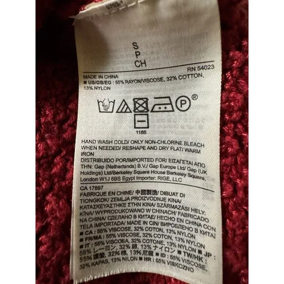 Banana Republic Textured Knit Sweater Women’s Small – Red Rayon Cotton Blend - Picture 5 of 5